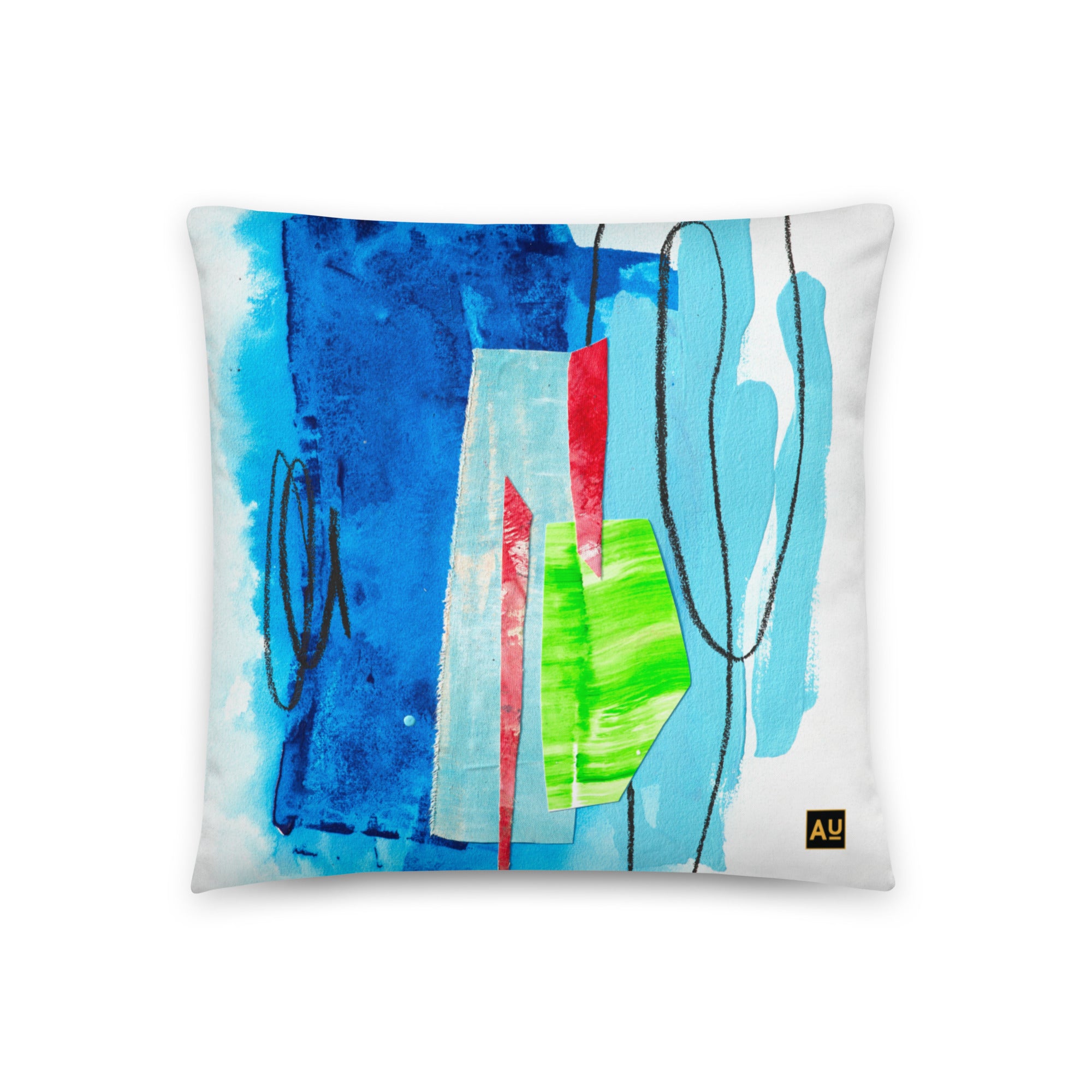 Blue Frequency Throw Pillow