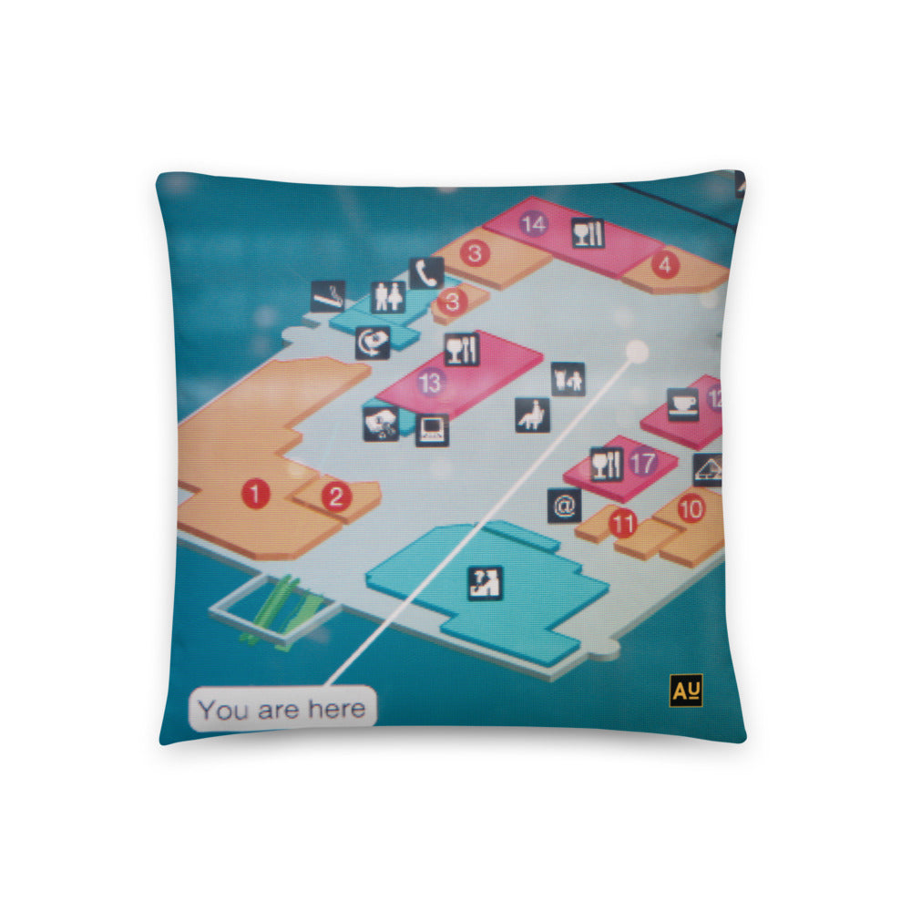 You Are Here Airport Map Throw Pillow