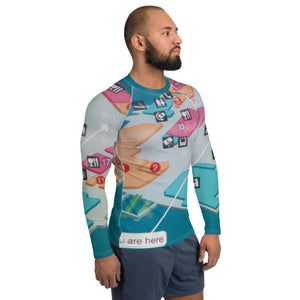 You Are Here Airport Map Men's Rash Guard