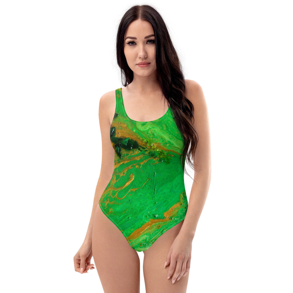 Green Agate One-Piece Swimsuit