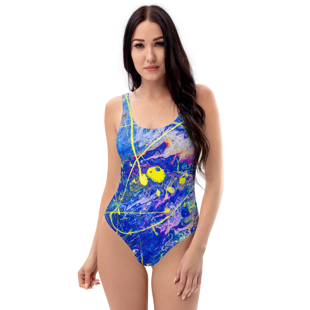 Blue Galaxy One-Piece Swimsuit
