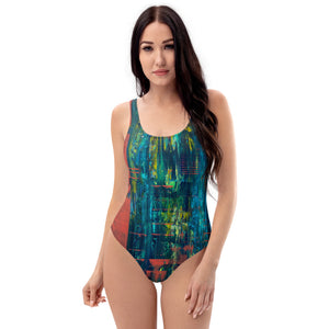 Dimensional  One-Piece Swimsuit