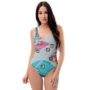 You Are Here Airport Map One-Piece Swimsuit