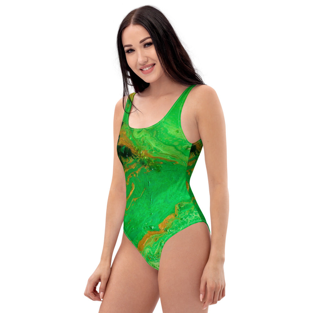 Green Agate One-Piece Swimsuit
