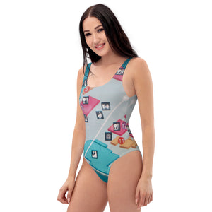 You Are Here Airport Map One-Piece Swimsuit