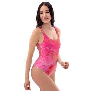 Pink Agate One-Piece Swimsuit