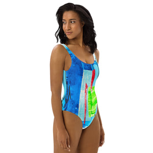 Blue Frequency One-Piece Swimsuit