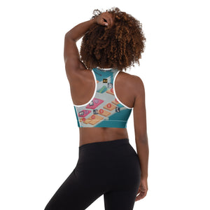 You Are Here Airport Map Padded Sports Bra