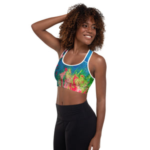 Flowing Marble Padded Sports Bra