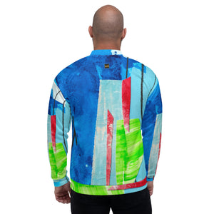 Blue Frequency Bomber Jacket