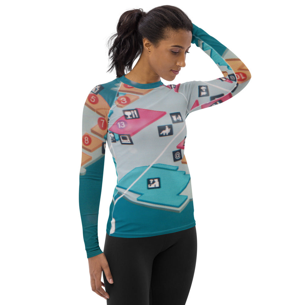 You Are Here Airport Map Women's Rash Guard