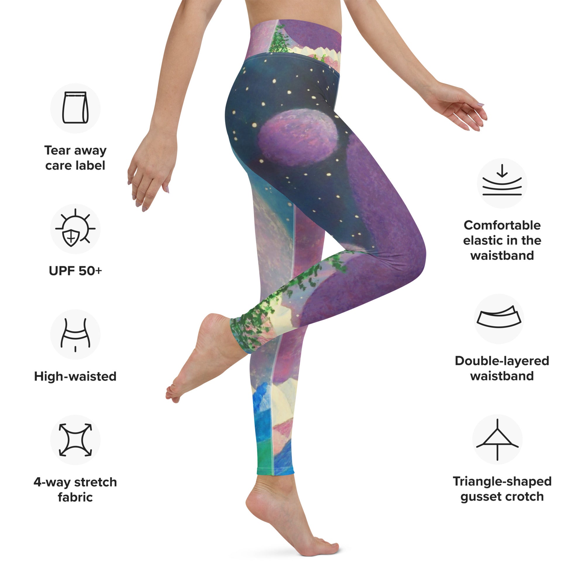 Purple Rogues High-Waisted Yoga Leggings