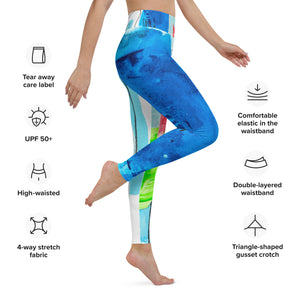 Blue Frequency High-Waisted Leggings