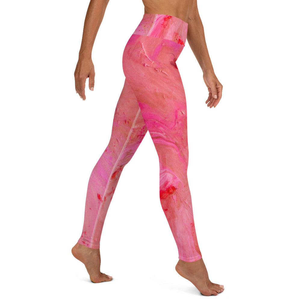 Pink Agate High-Waisted Leggings
