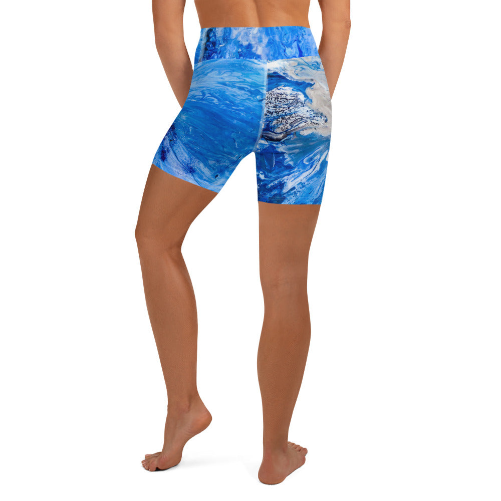 Blue Agate Yoga Shorts