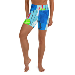 Blue Frequency Yoga Shorts