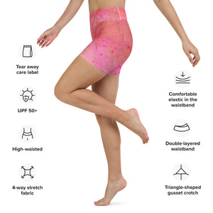 Pink Agate Yoga Shorts