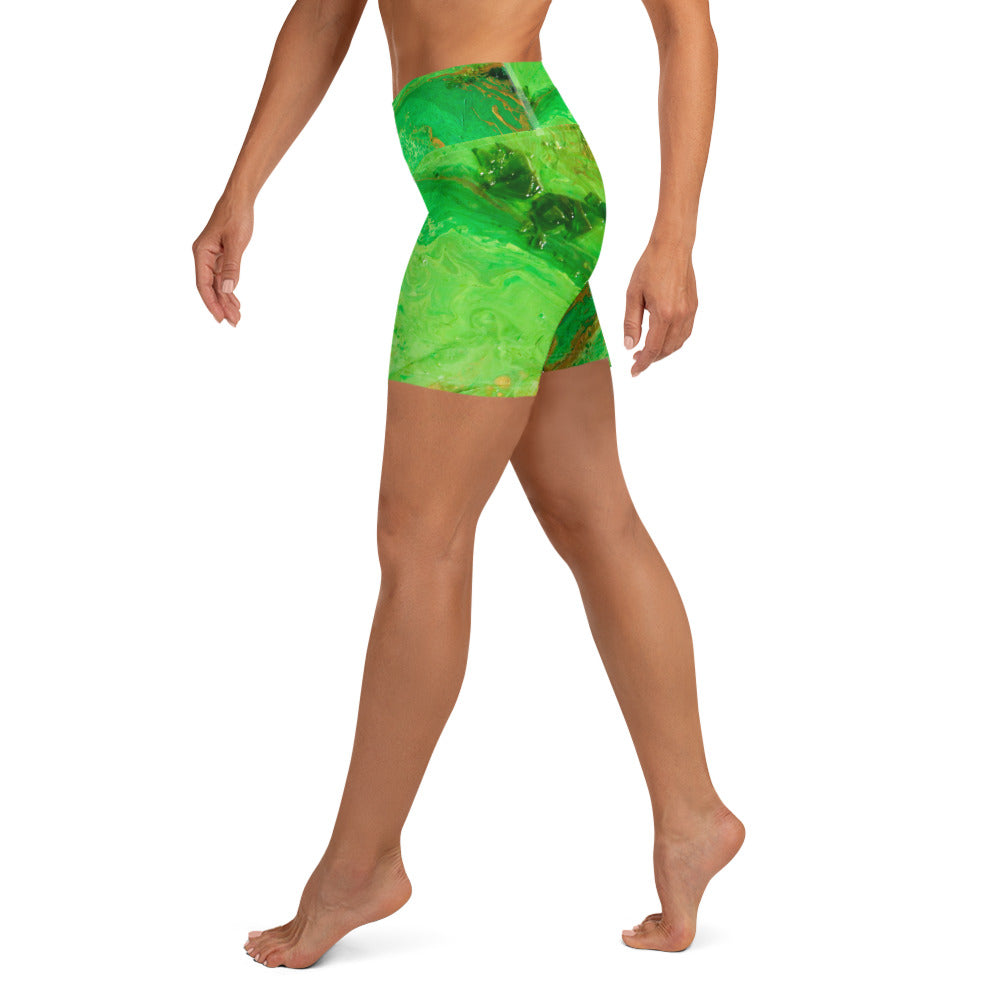 Green Agate Yoga Shorts