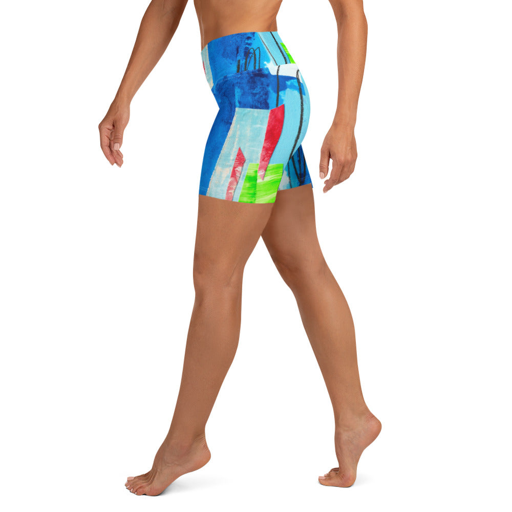 Blue Frequency Yoga Shorts