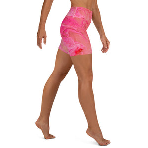 Pink Agate Yoga Shorts