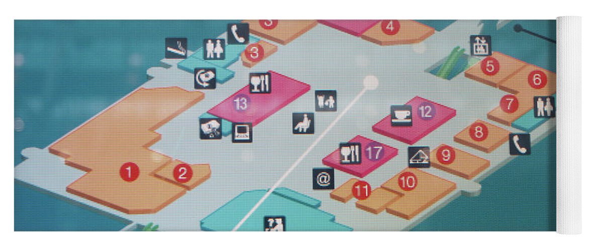 You Are Here Airport Map Yoga Mat
